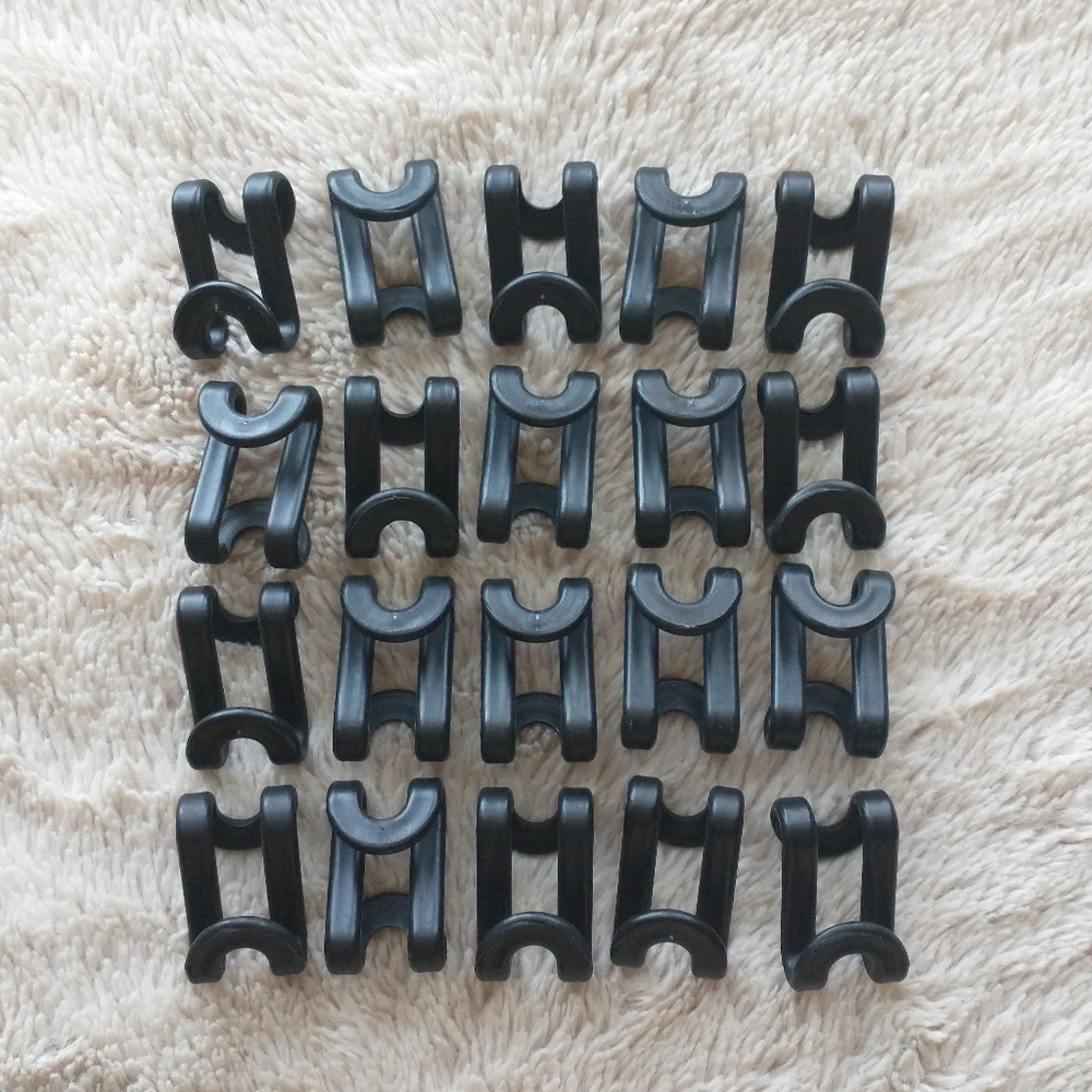 Closet Organization Space Saving Cascading Hanger Hook Set of 20 - All Black